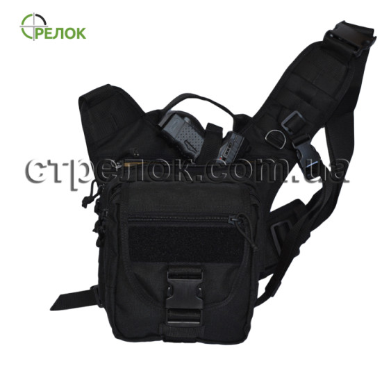 Сумка синтетическая плечевая с кобурой A-line А37, черная