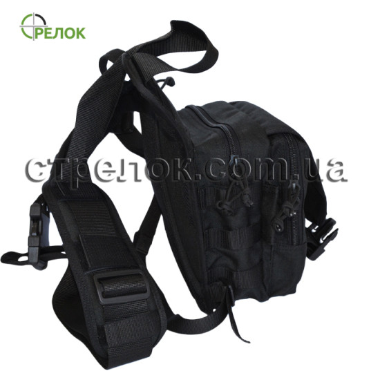 Сумка синтетическая плечевая с кобурой A-line А37, черная