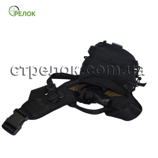 Сумка синтетическая плечевая с кобурой A-line А37, черная