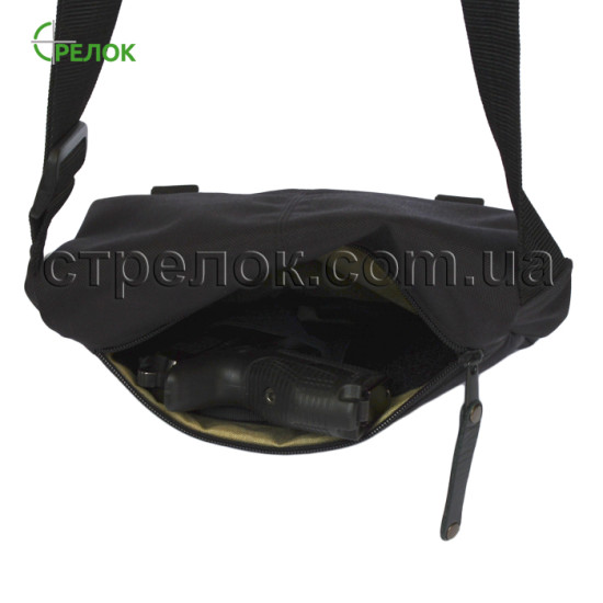 Сумка синтетическая плечевая с кобурой A-line А39, черная
