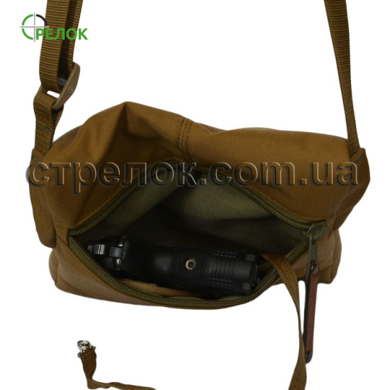 Сумка синтетическая плечевая с кобурой A-line А39, койот