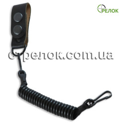 Шнур страховочный кевларовый с кожаной шлевкой, черный