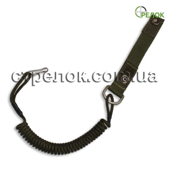 Шнур страховочный спиральный, олива