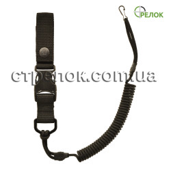 Шнур страховочный спиральный Стрелок с фастексом, черный