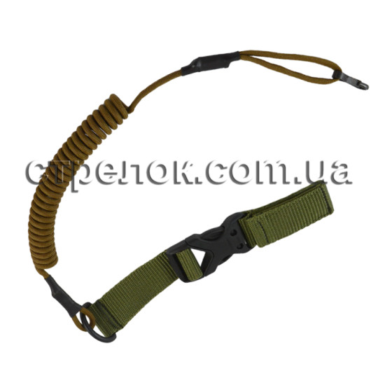 Шнур страховочный спиральный с фастексом, койот
