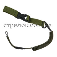 Шнур страховочный спиральный с фастексом, олива