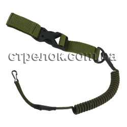 Шнур страховочный спиральный с фастексом, олива